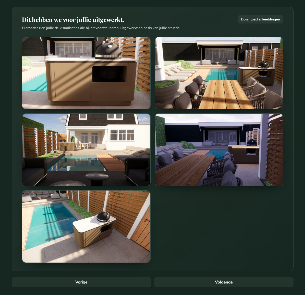 Roostr buitenkeuken visualisatie