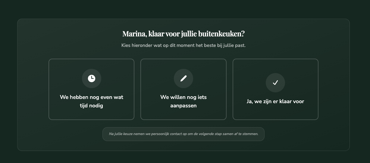 Klant kiest een variant in de offerte