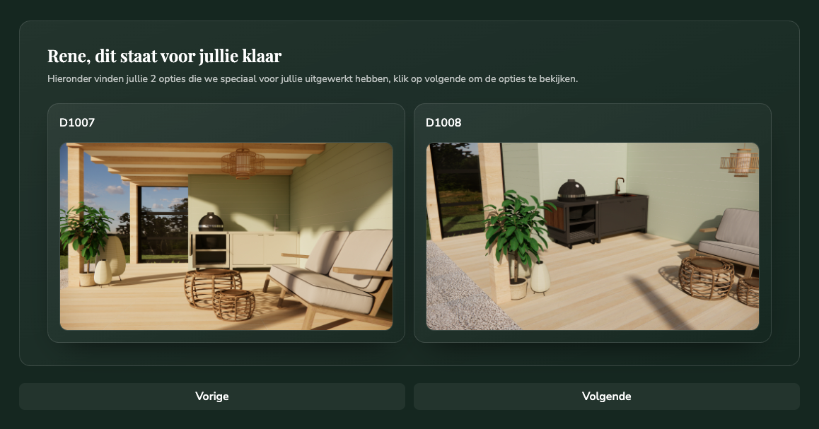 Overzicht van meerdere offerte-opties op één pagina